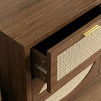 Rattan Dresser with Arched Design and Woven Drawer Fronts