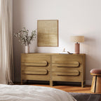 Wood Dresser with Integrated Handles and Anti Tip