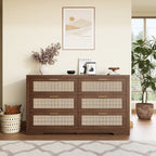 Rattan Dresser with Six Drawers and Modular Placement