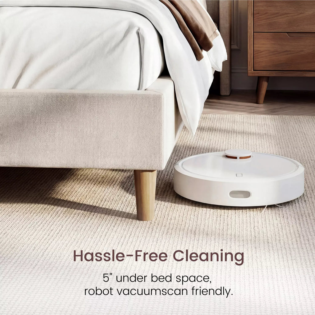 Upholstered Wingback Platform Bed Frame with Charging Ports