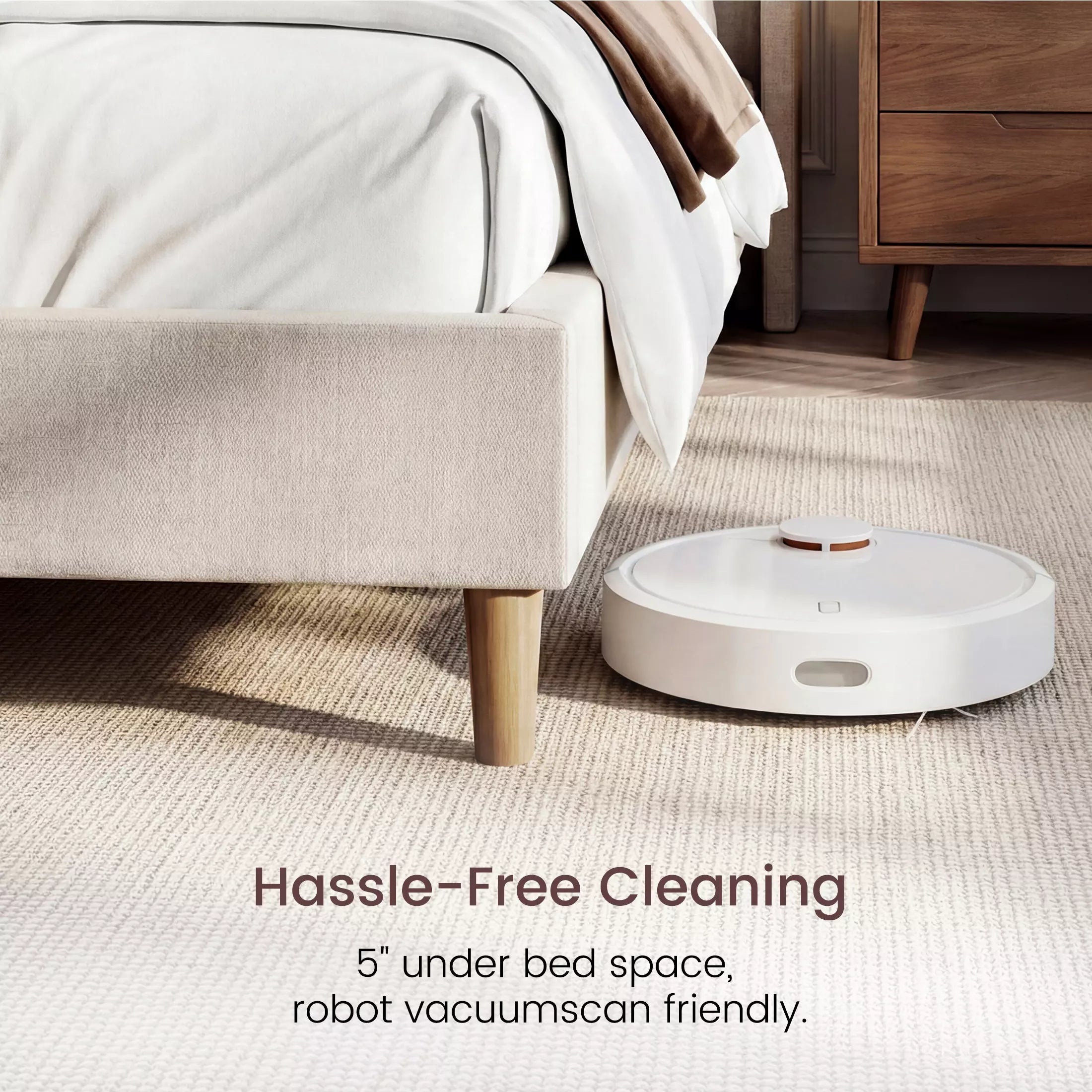 Upholstered Wingback Platform Bed Frame with Charging Ports